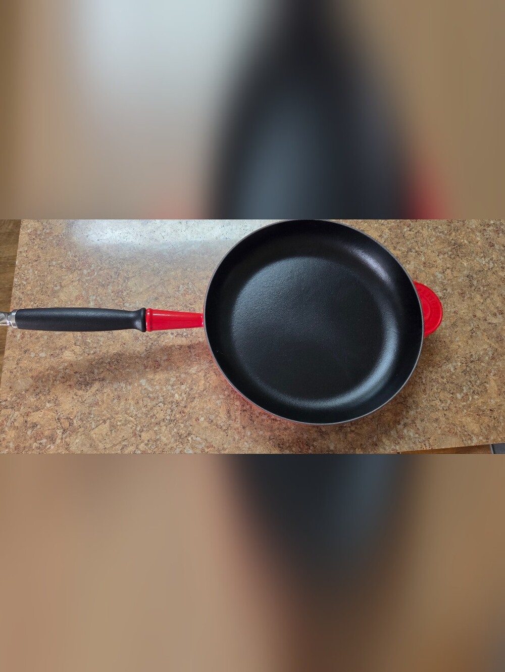 Le Creuset Red Skillet with Black Interior